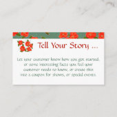 単に花素晴らし咲きデザイナーの名刺 割引カード (裏面)