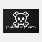 単に記号-スカル及び骨 + あなたのアイディア ドアマット (正面)