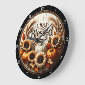 単に賛美秋収穫 ラージ壁時計 (傾斜)