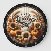 単に賛美秋収穫 ラージ壁時計 (正面)