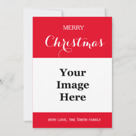 単に赤い家族の写真メリークリスマス シーズンカード
