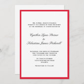 単に赤い黒縁どの結婚式招待状 招待状 (正面/裏面)