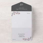 単に赤エレガントい冬の果実 オールインワン招待状 (外側)