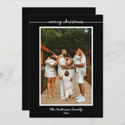 単に述べたメリークリスマスの写真カード (正面/裏面)