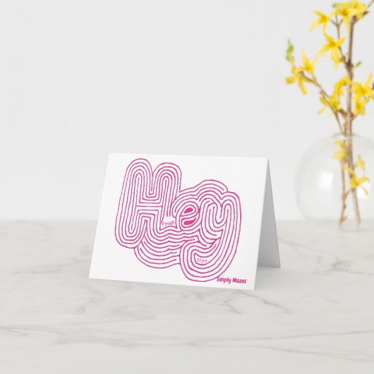 単に迷路「おい」迷路グリーティングカード カード (黄色い花)
