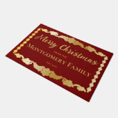 単に雪エレガントの結晶メリークリスマス名 ドアマット (アングル)