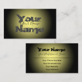 単に黄グランジ色と黒の消えた文字 名刺 (正面/裏面)