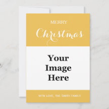 単に黄色の家族写真メリー・クリスマス