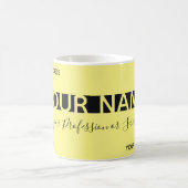 単に黄色エレガントの黒ストライプ色の名刺 コーヒーマグカップ (中央)