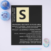 単に黒のセキュリティ担当者広告のフライヤー チラシ (シングル)