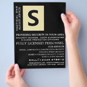 単に黒のセキュリティ担当者広告のフライヤー チラシ (手)