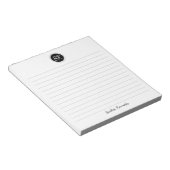 単に黒エレガントいグレーの線のモノグラム名 ノートパッド (アングル)