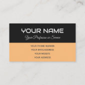 単に黒エレガントとオレンジの反射名 名刺 (裏面)