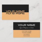 単に黒エレガントとオレンジの反射名 名刺 (正面/裏面)