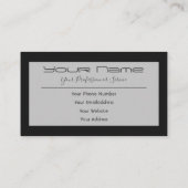単に黒エレガントとグレーのクリーンな名刺 名刺 (裏面)