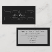 単に黒エレガントとグレーのクリーンな名刺 名刺 (正面/裏面)