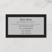 単に黒エレガントと灰色の古代 名刺 (裏面)