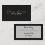 単に黒エレガントと灰色の古代 名刺 (正面/裏面)