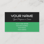 単に黒エレガントと緑の反射の名前 名刺 (裏面)