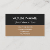 単に黒エレガントと茶色の反射の名前 名刺 (裏面)