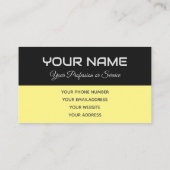 単に黒エレガントと黄色の反射の名前 名刺 (裏面)