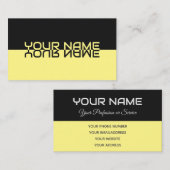 単に黒エレガントと黄色の反射の名前 名刺 (正面/裏面)