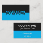 単に黒エレガント藍青の反射の名前 名刺 (正面/裏面)