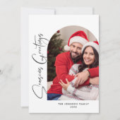 単に4エレガント写真のスタイリッシュクリスマスグリーティング シーズンカード (正面)
