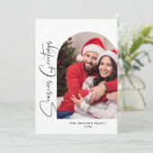 単に4エレガント写真のスタイリッシュクリスマスグリーティング シーズンカード (スタンド正面)