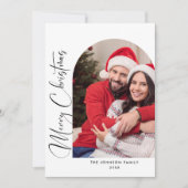単に4エレガント写真のスタイリッシュクリスマスグリーティング シーズンカード (正面)