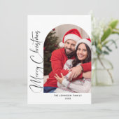 単に4エレガント写真のスタイリッシュクリスマスグリーティング シーズンカード (スタンド正面)