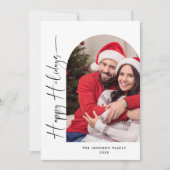 単に4エレガント写真のスタイリッシュクリスマスグリーティング シーズンカード (正面)