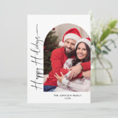 単に4エレガント写真のスタイリッシュクリスマスグリーティング シーズンカード (スタンド正面)