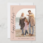 単に4エレガント写真のスタイリッシュクリスマスグリーティング シーズンカード (正面)