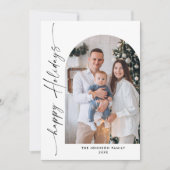 単に4エレガント写真のスタイリッシュクリスマスグリーティング シーズンカード (正面)