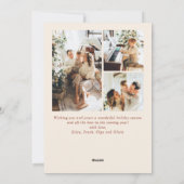 単に4エレガント写真のスタイリッシュクリスマスグリーティング シーズンカード (裏面)