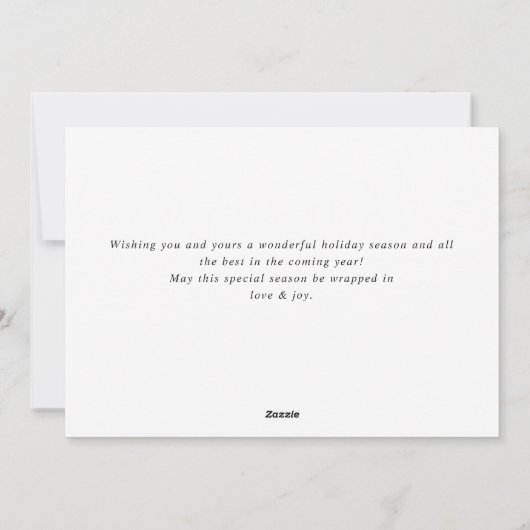 単に4エレガント写真のスタイリッシュクリスマスグリーティング シーズンカード (裏面)