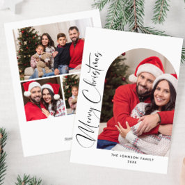 単に4エレガント写真のスタイリッシュクリスマスグリーティング シーズンカード