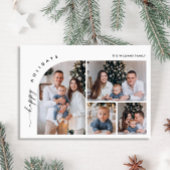 単に4エレガント写真のスタイリッシュクリスマスグリーティング シーズンカード