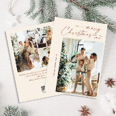 単に4エレガント写真のスタイリッシュクリスマスグリーティング シーズンカード