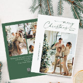 単に4エレガント写真のスタイリッシュクリスマスグリーティング シーズンカード