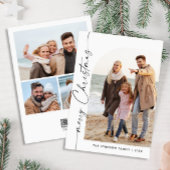 単に4エレガント写真のスタイリッシュクリスマスグリーティング シーズンカード