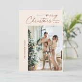 単に4エレガント写真のスタイリッシュクリスマスグリーティング シーズンカード (スタンド正面)