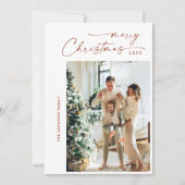 単に4エレガント写真のスタイリッシュクリスマスグリーティング シーズンカード (正面)