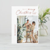 単に4エレガント写真のスタイリッシュクリスマスグリーティング シーズンカード (スタンド正面)
