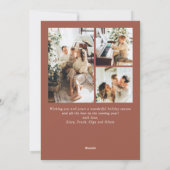 単に4エレガント写真のスタイリッシュクリスマスグリーティング シーズンカード (裏面)