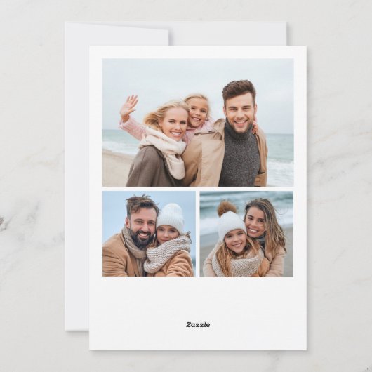 単に4エレガント写真のスタイリッシュクリスマスグリーティング シーズンカード (裏面)