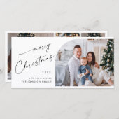 単に4エレガント写真のスタイリッシュクリスマスグリーティング シーズンカード (正面/裏面)