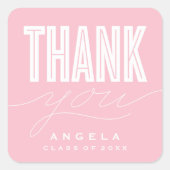 単はっきりしたにモダン感謝GRAD FAVORステッカー スクエアシール (正面)