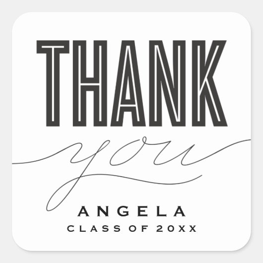 単はっきりしたにモダン感謝GRAD FAVORステッカー スクエアシール (正面)